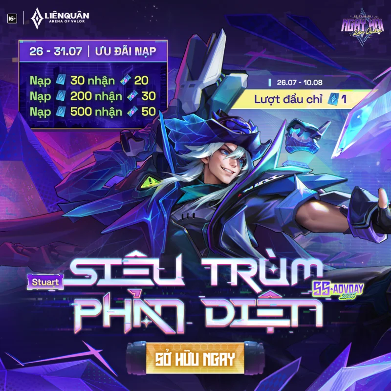 Thumbnail: Chi tiết chi phí sự kiện Stuart Siêu trùm phản diện: Cần bao nhiêu Quân Huy để sở hữu? | Mẹo chơi Liên Quân tại phikhongngao.vn